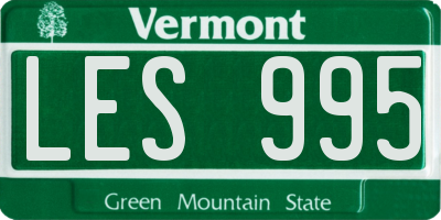 VT license plate LES995