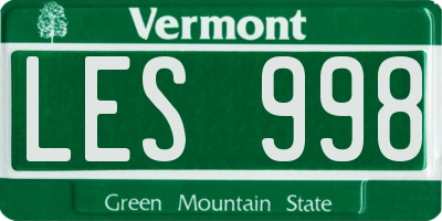 VT license plate LES998