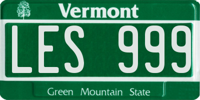 VT license plate LES999