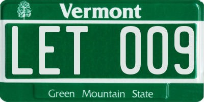 VT license plate LET009