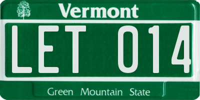VT license plate LET014