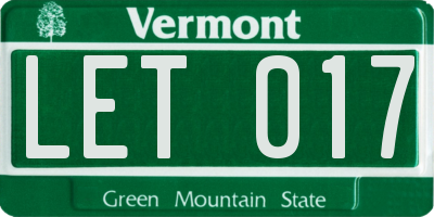 VT license plate LET017
