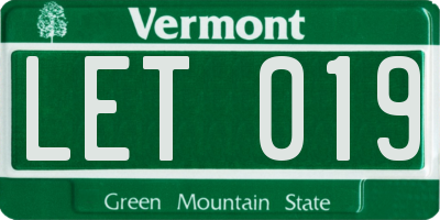 VT license plate LET019