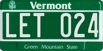 VT license plate LET024