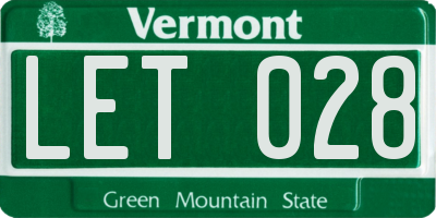 VT license plate LET028
