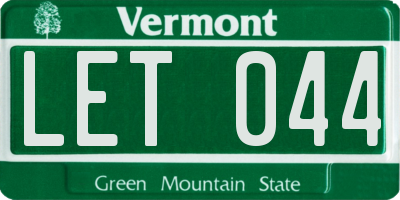VT license plate LET044