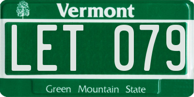 VT license plate LET079