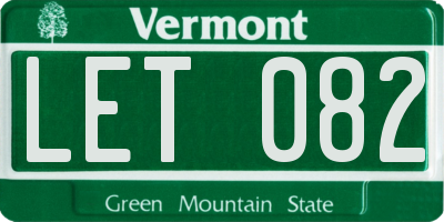 VT license plate LET082