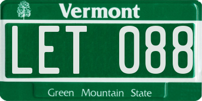 VT license plate LET088