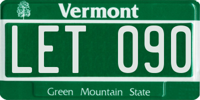VT license plate LET090
