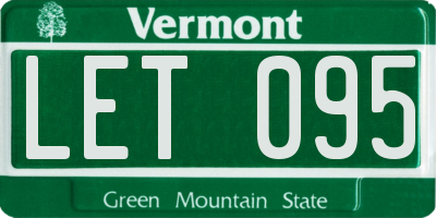 VT license plate LET095