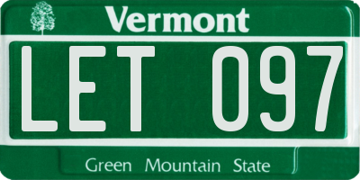 VT license plate LET097