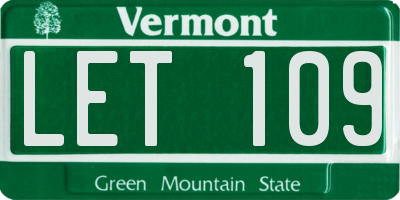 VT license plate LET109