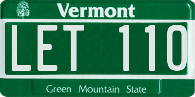 VT license plate LET110