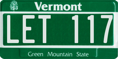 VT license plate LET117