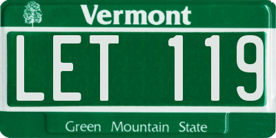 VT license plate LET119