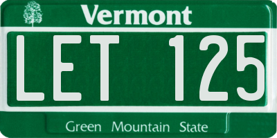 VT license plate LET125
