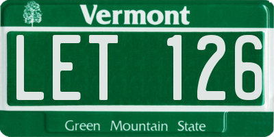 VT license plate LET126