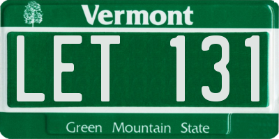 VT license plate LET131