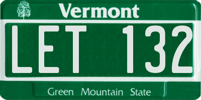 VT license plate LET132