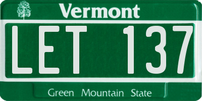 VT license plate LET137