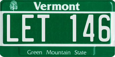 VT license plate LET146