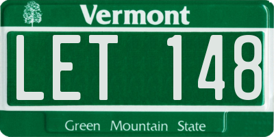 VT license plate LET148