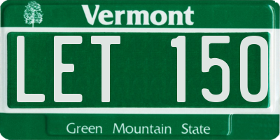 VT license plate LET150