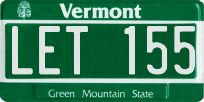 VT license plate LET155
