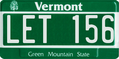 VT license plate LET156