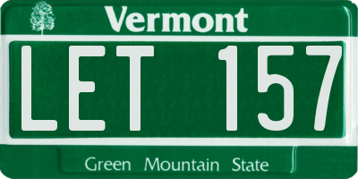 VT license plate LET157