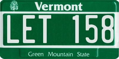 VT license plate LET158