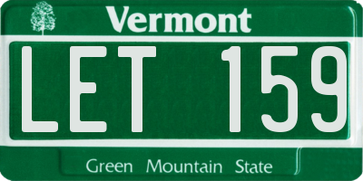 VT license plate LET159