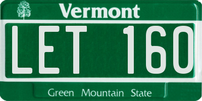 VT license plate LET160