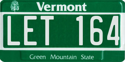 VT license plate LET164