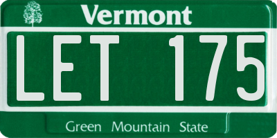 VT license plate LET175