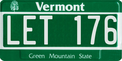 VT license plate LET176