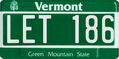 VT license plate LET186