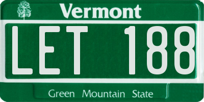 VT license plate LET188