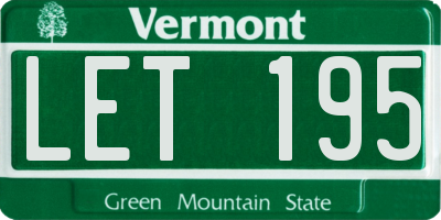 VT license plate LET195