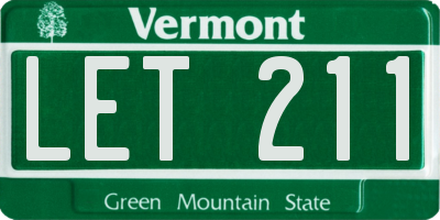 VT license plate LET211