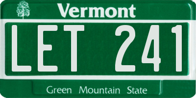 VT license plate LET241