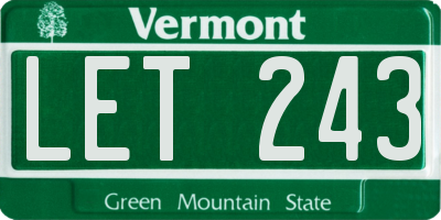 VT license plate LET243