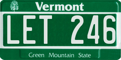 VT license plate LET246