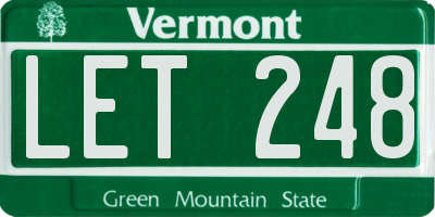 VT license plate LET248
