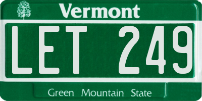 VT license plate LET249