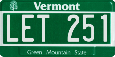 VT license plate LET251