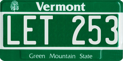 VT license plate LET253