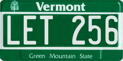 VT license plate LET256