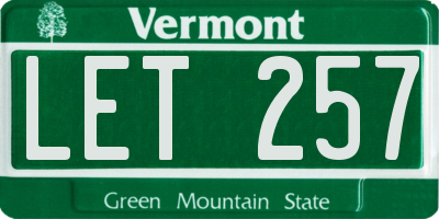 VT license plate LET257